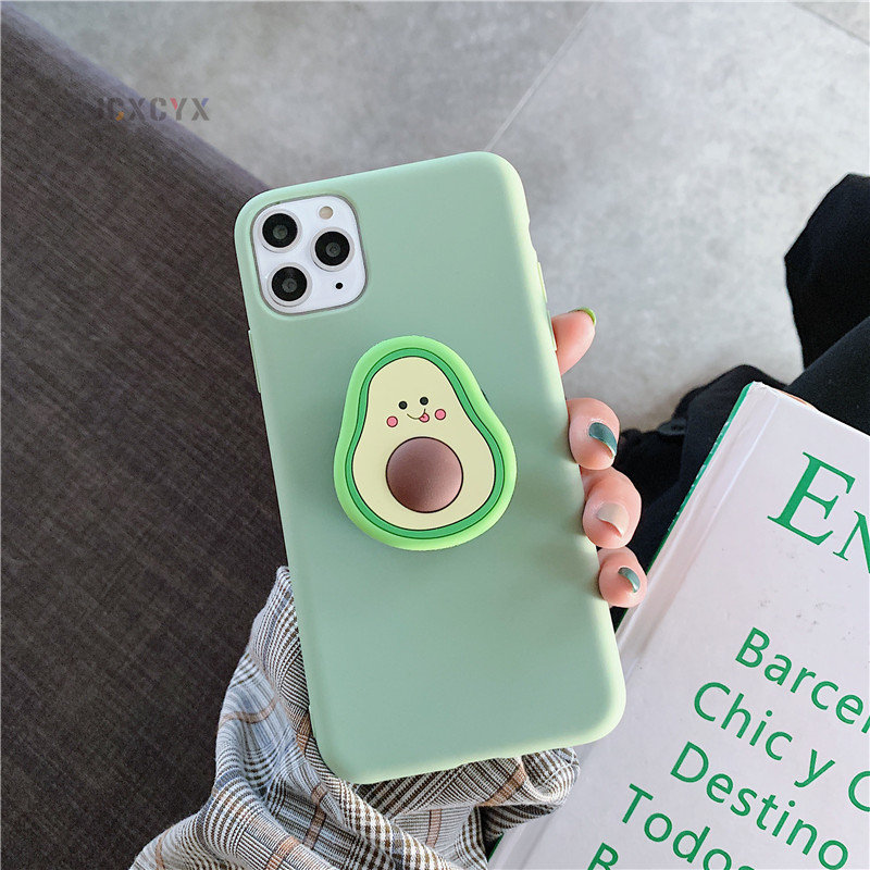 Cute Avocado Ring Grip Holder Case For iPhones B Happy